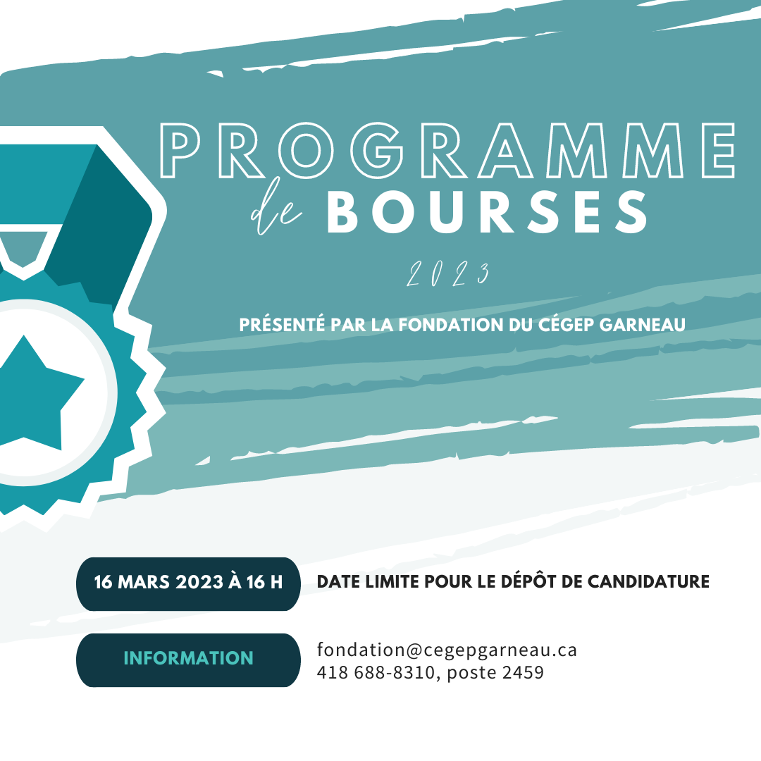 Programme de bourses de la Fondation du Cégep Garneau | Flash Garneau