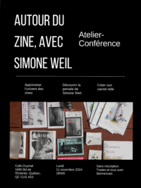 Affiche atelier zines Aurélie Simone Weil